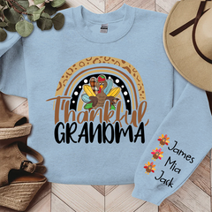 Lofaris Thankful Grandma Rainbow Turkey Custom Sweatshirt