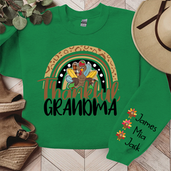 Lofaris Thankful Grandma Rainbow Turkey Custom Sweatshirt