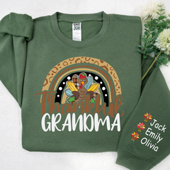 Lofaris Thankful Grandma Turkey And Grandkids Sweatshirt