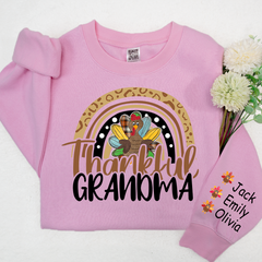 Lofaris Thankful Grandma Turkey And Grandkids Sweatshirt