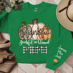 Lofaris Thankful Grateful And Blessed Custom Sweatshirt