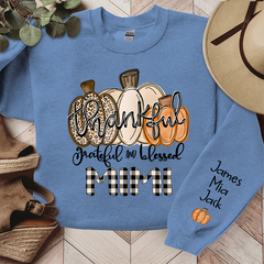 Lofaris Thankful Grateful And Blessed Custom Sweatshirt