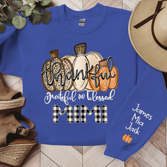 Lofaris Thankful Grateful And Blessed Custom Sweatshirt