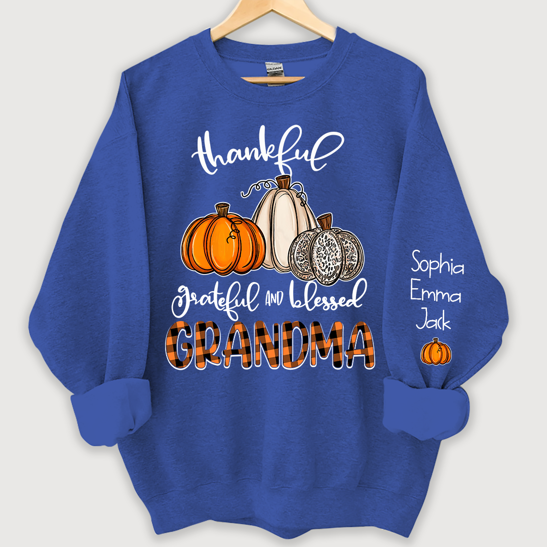 Lofaris Thankful Grateful Blessed Grandma Autumn Sweatshirt