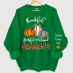 Lofaris Thankful Grateful Blessed Grandma Autumn Sweatshirt