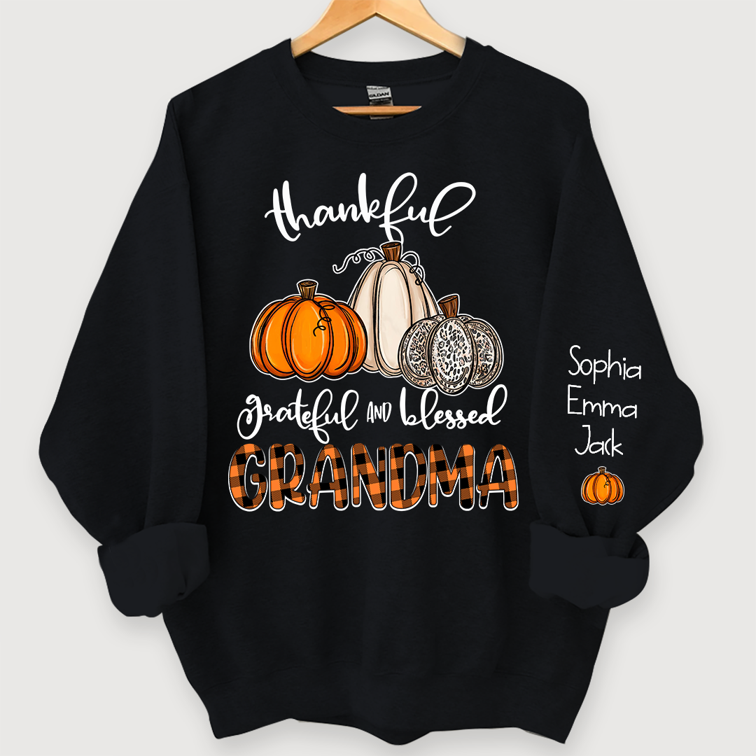 Lofaris Thankful Grateful Blessed Grandma Autumn Sweatshirt