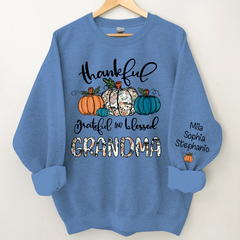 Lofaris Thankful Grateful Blessed Grandma Custom Sweatshirt