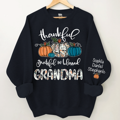 Lofaris Thankful Grateful Blessed Grandma Custom Sweatshirt
