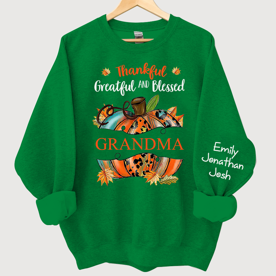 Lofaris Thankful Grateful Blessed Pumpkin Custom Sweatshirt