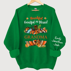 Lofaris Thankful Grateful Blessed Pumpkin Custom Sweatshirt