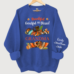 Lofaris Thankful Grateful Blessed Pumpkin Custom Sweatshirt