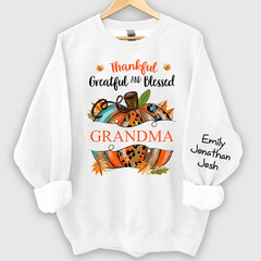 Lofaris Thankful Grateful Blessed Pumpkin Custom Sweatshirt