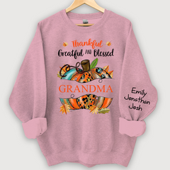 Lofaris Thankful Grateful Blessed Pumpkin Custom Sweatshirt