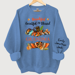 Lofaris Thankful Grateful Blessed Pumpkin Custom Sweatshirt