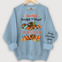 Lofaris Thankful Grateful Blessed Pumpkin Custom Sweatshirt