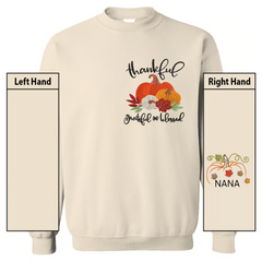 Lofaris Thankful Nana Grandkids Pumpkins Custom Sweatshirt