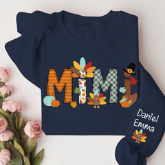 Lofaris Thanksgiving Mimi Kids Fall Custom Name Sweatshirt