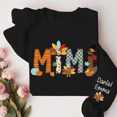 Lofaris Thanksgiving Mimi Kids Fall Custom Name Sweatshirt