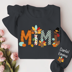 Lofaris Thanksgiving Mimi Kids Fall Custom Name Sweatshirt