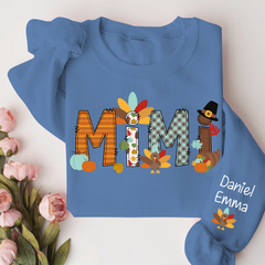 Lofaris Thanksgiving Mimi Kids Fall Custom Name Sweatshirt