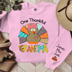 Lofaris Thanksgiving One Thankful Grandma Custom Sweatshirt