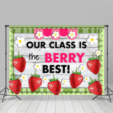 Lofaris The Berry Best Green Wooden Back To School Backdrop