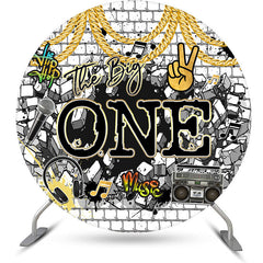 Lofaris The Big One Brick Wall Round 1st Birthday Backdrop