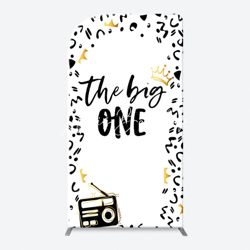 Lofaris The Big One White Black 1st Birthday Arch Backdrop