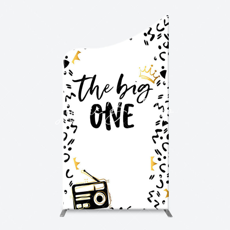 Lofaris The Big One White Black 1st Birthday Arch Backdrop