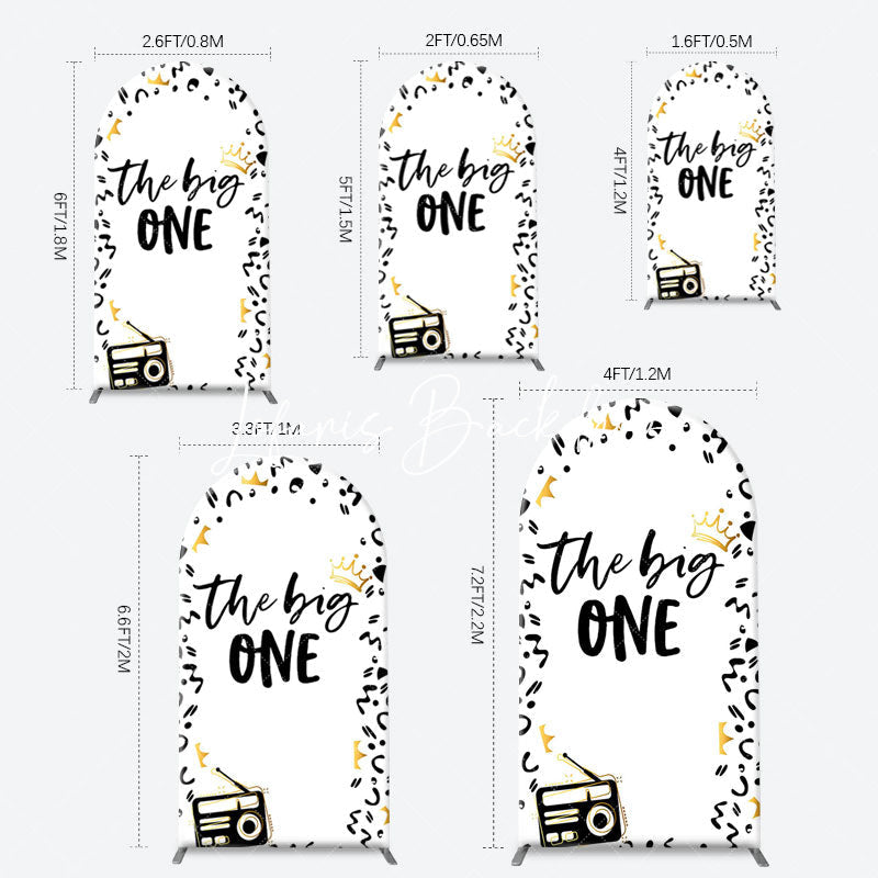Lofaris The Big One White Black 1st Birthday Arch Backdrop