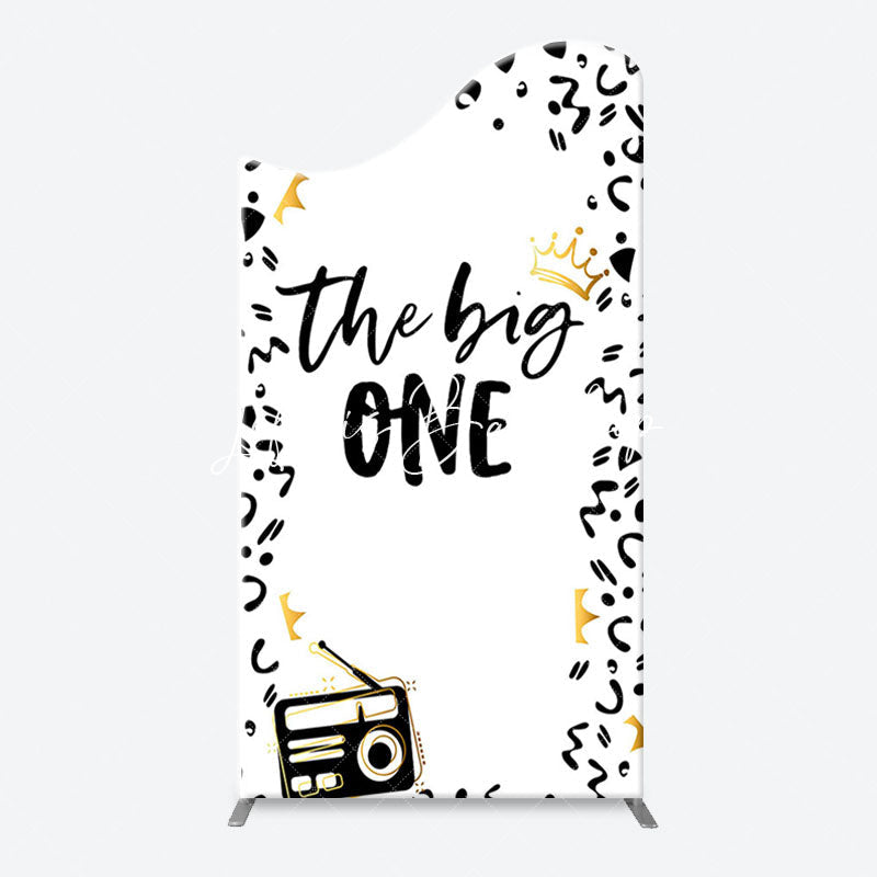 Lofaris The Big One White Black 1st Birthday Arch Backdrop