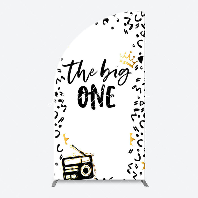 Lofaris The Big One White Black 1st Birthday Arch Backdrop