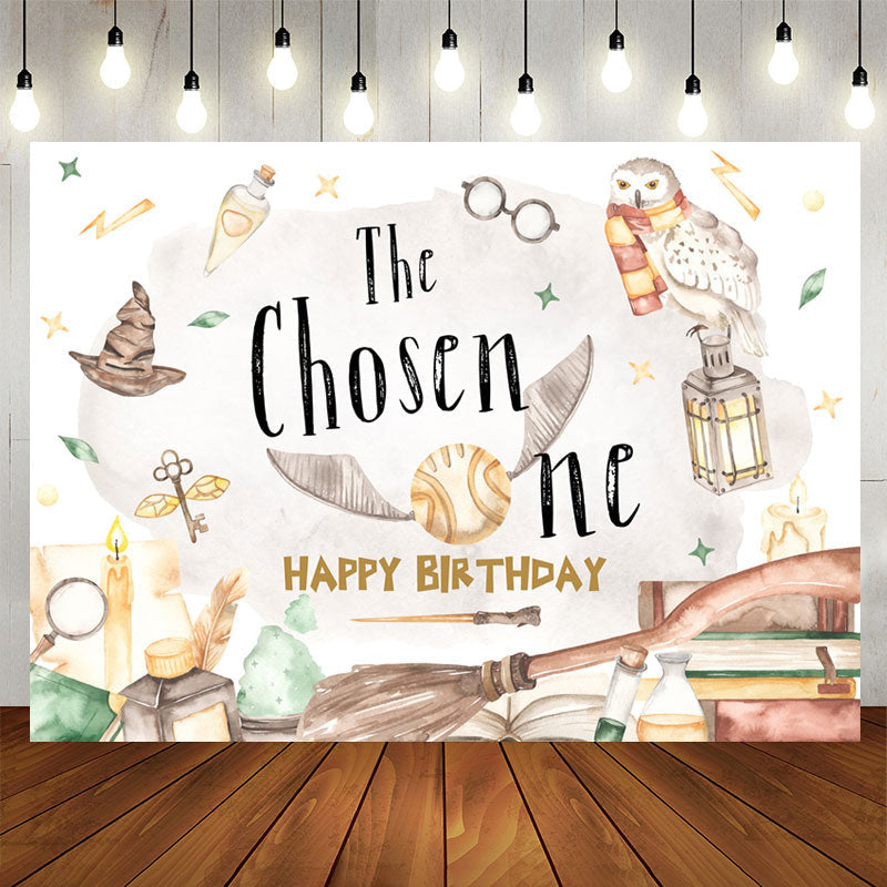 Lofaris The Chosen One Magical Owl Hogwarts Birthday Backdrop