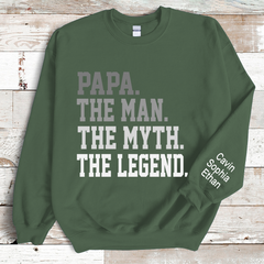 Lofaris The Legend Papa Man Myth Custom Sweatshirt