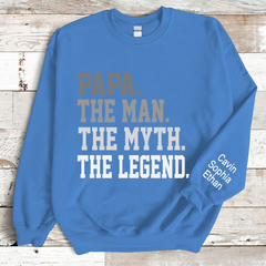 Lofaris The Legend Papa Man Myth Custom Sweatshirt