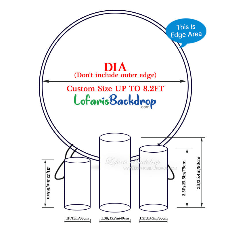 Lofaris The Neon Lights In Bars Crowd Round Backdrop Kit