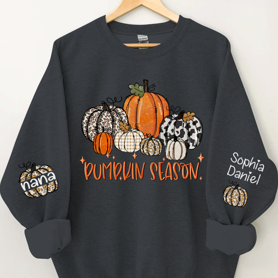 Lofaris Pumpkin Season Nana and Kids Custom Name CTH01 Sweatshirt