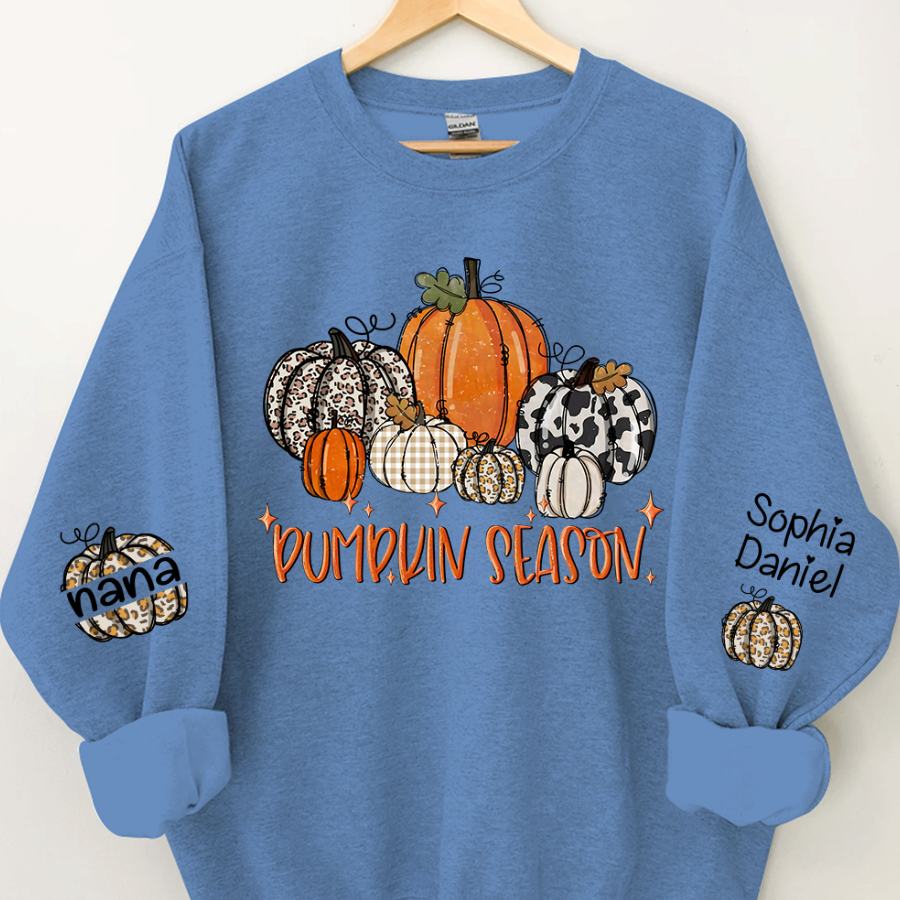 Lofaris Pumpkin Season Nana and Kids Custom Name CTH01 Sweatshirt
