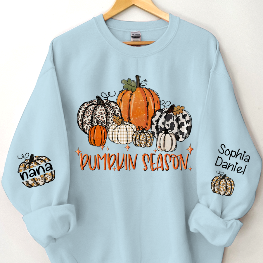 Lofaris Pumpkin Season Nana and Kids Custom Name CTH01 Sweatshirt