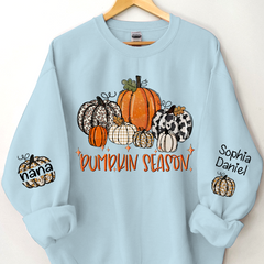 Lofaris Pumpkin Season Nana and Kids Custom Name CTH01 Sweatshirt
