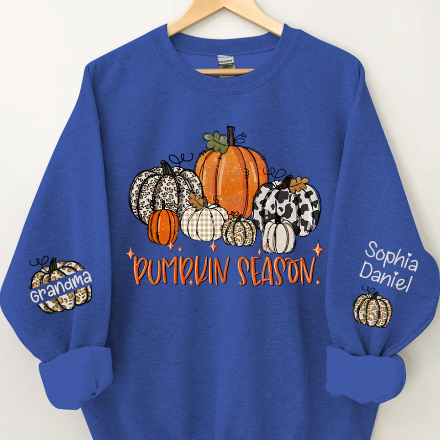 Lofaris Pumpkin Season Nana and Kids Custom Name CTH01 Sweatshirt