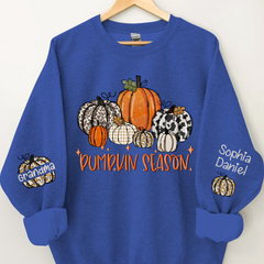 Lofaris Pumpkin Season Nana and Kids Custom Name CTH01 Sweatshirt