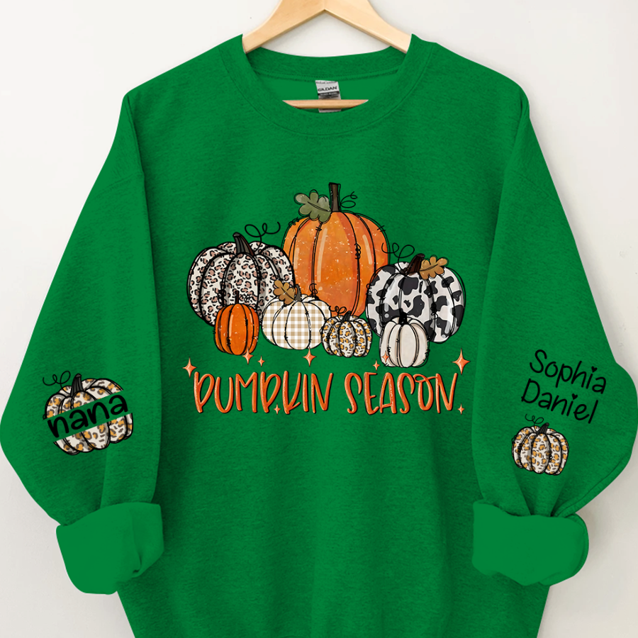 Lofaris Pumpkin Season Nana and Kids Custom Name CTH01 Sweatshirt