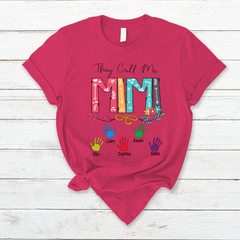 Lofaris They Call Me Mimi Kids Hands Mothers Day T-Shirt