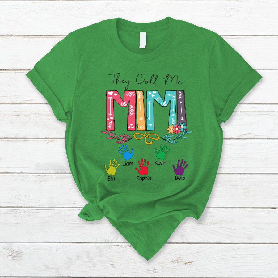 Lofaris They Call Me Mimi Kids Hands Mothers Day T-Shirt