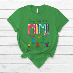 Lofaris They Call Me Mimi Kids Hands Mothers Day T-Shirt