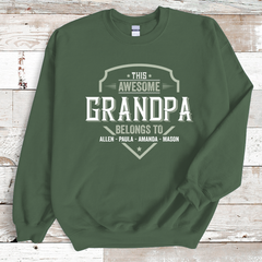 Lofaris This Awesome Grandpa With Names Custom Sweatshirt