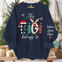 Lofaris This Belongs To Mom Kids Custom Christmas Sweatshirt