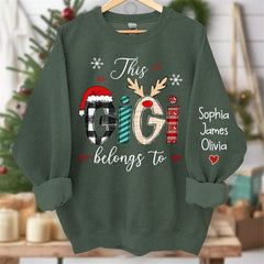 Lofaris This Belongs To Mom Kids Custom Christmas Sweatshirt