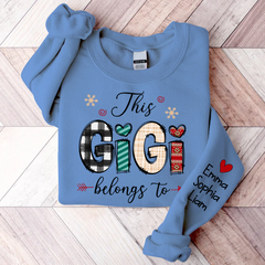 Lofaris This Gigi Belongs To Sweatshirt Custom Grandma & Kids Christmas TH